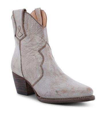 (image for) Baila Ankle Boots White Distressed Iridescent